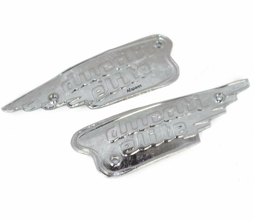 Juego de emblemas de insignia de tanque de combustible acero cromado para Ducati Elite 200cc 1959-65 S2u Foto 3 de 4