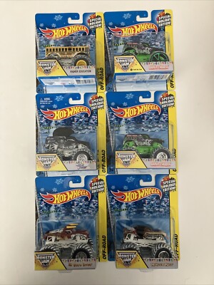 2014 Hot Wheels Monster Jam Holiday Edition 6 Mutt Digger El Toro Mohawk Higher