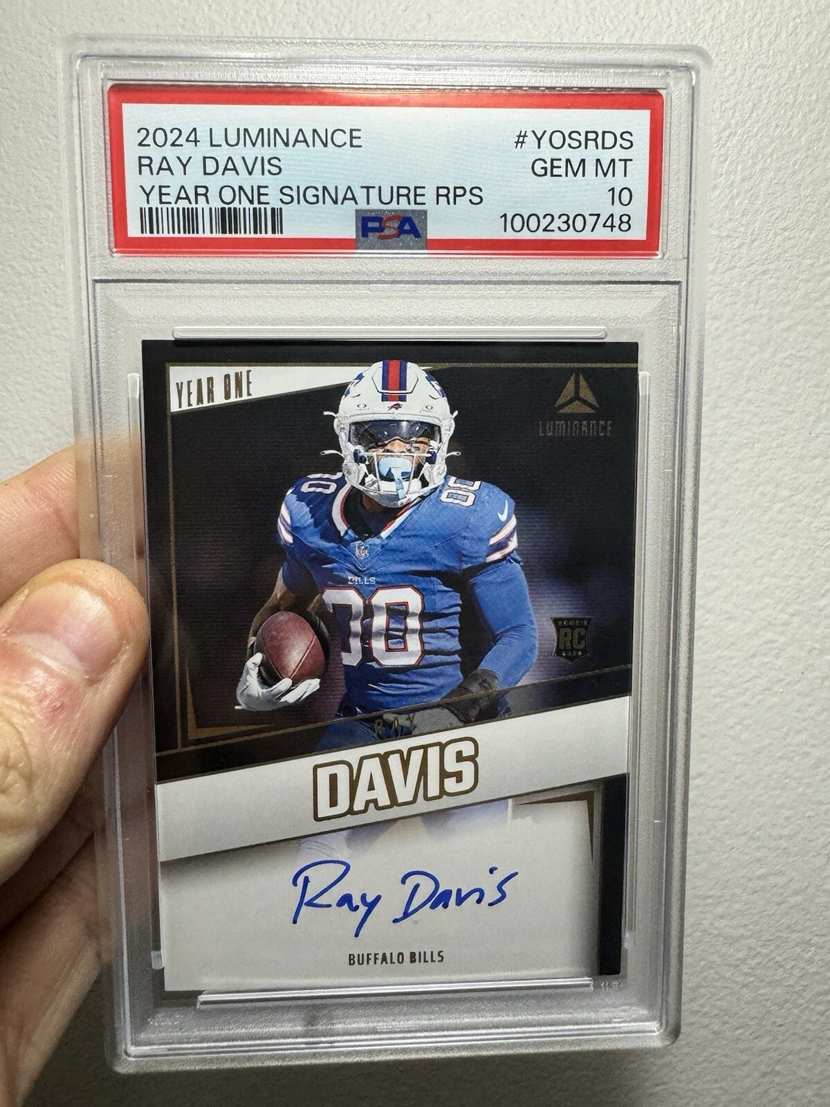 Ray Davis Panini Luminance Year One Signatures Rps #YOSRDS Base