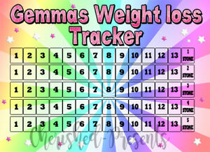 Weight Loss Sticker Chart