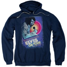 Elvis Presley Hoodie On Tour Poster Navy Hoody