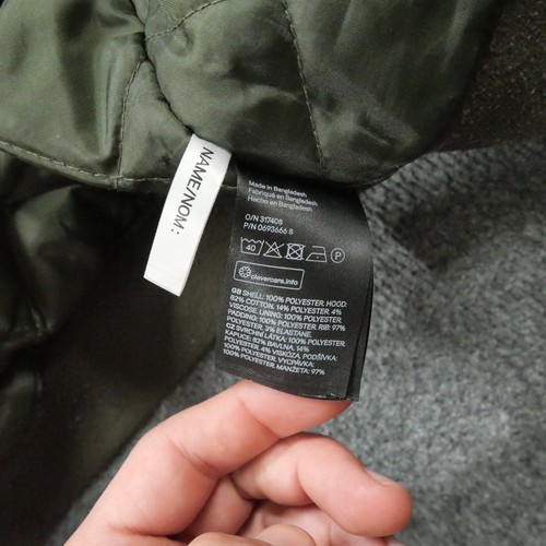H & M Nasa Jacket Youth 12 13 Large Green Bomber Quilt Lined Boys - Picture 15 of 15