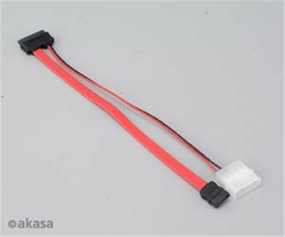 New Akasa SATA Cable for Slimline Opticals, SATA+Molex to Mini SATA AK-CB050 20