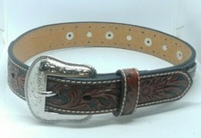 Nocona Boy's Black Belt With Studs And Tooling Style-N4431267