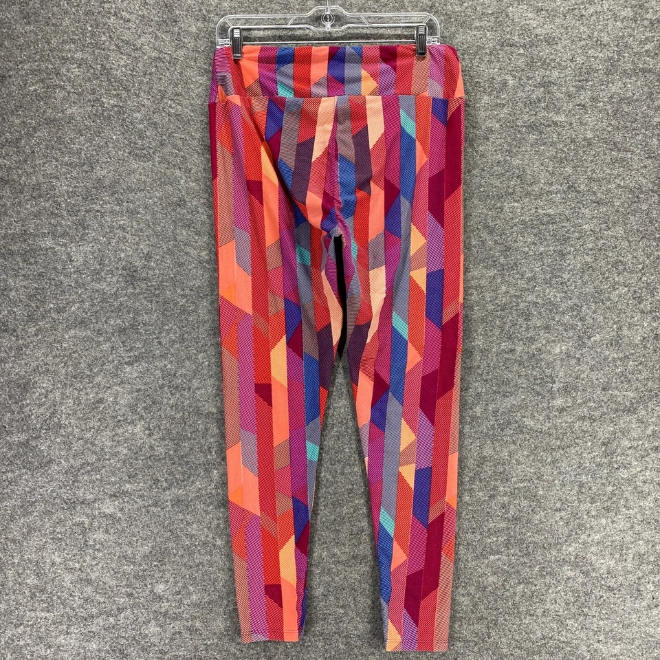 LuLaRoe Leggings Mujer 8 Rosa Naranja Geométrico Atlético Cintura Elástica Ajustada  Foto 2 de 4