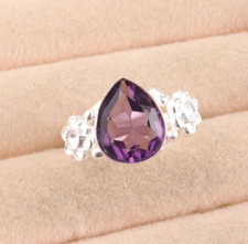 Natural Amethyst February Birthstone Ring All Size 925 Sterling Silver Gift EB