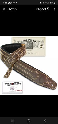Walker & Williams C-34 Cognac Brown Premium Handmade Double Padded Leather Strap