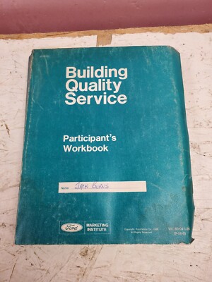 Ford Dealership Marketing Institute Building Quality Service Participants Book