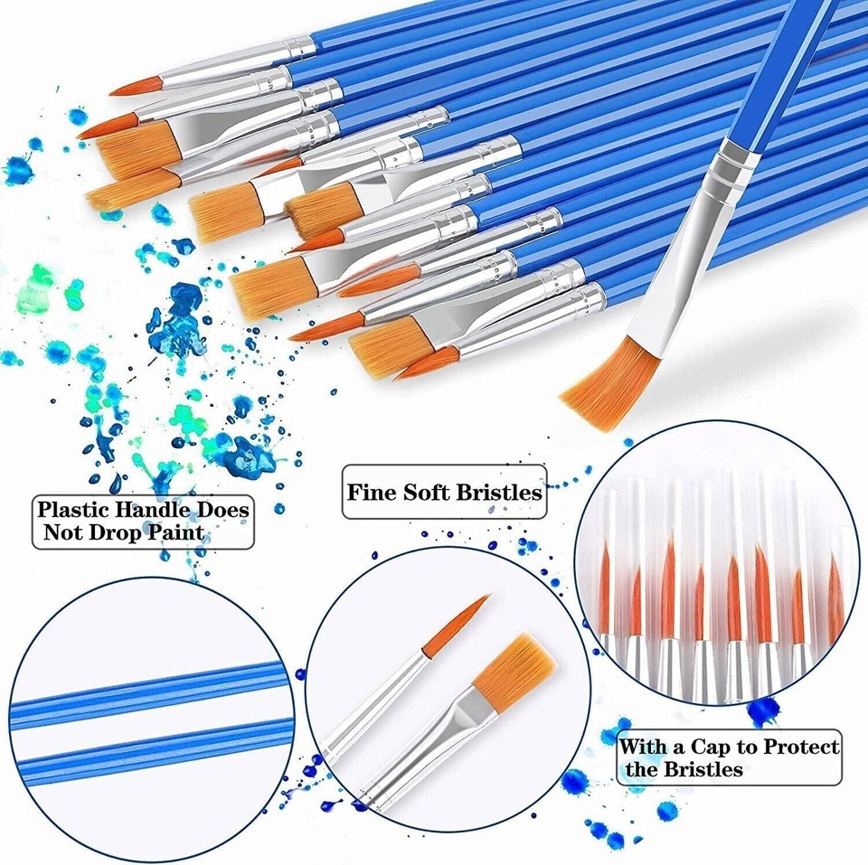160PCS Fine/Flat Tip Paint Brushes,Small Brush Bulk for Detail