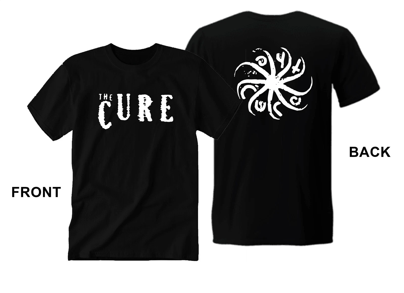 Thɘ Curɘ 80's Classic Rock T-Shirt Unisex Double-Sided Print for Kids & Adults