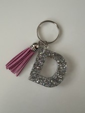 Schlüsselanhänger Epoxidharz Resin Buchstabe  Mit Ideen Mit Herz Diamanten