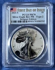 2021-S Reverse Proof $1 Type 2 American Silver Eagle PCGS PR70 FDOI Gold Shield
