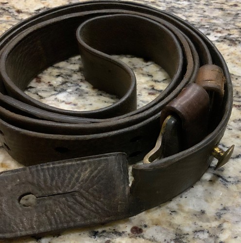 Vintage US Military Trapdoor & Krag Rifle Leather Sling 6’ Antique Rare Damaged