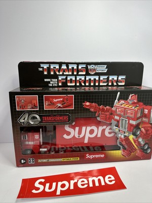 SUPREME SS25 TRANSFORMERS G1 OPTIMUS PRIME FIGURE BOX LOGO