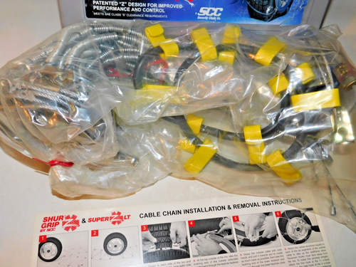 SZ335 SHUR GRIP Z Passenger Cable Tire Chains, 1 Pair - Never Used - Picture 2 of 7