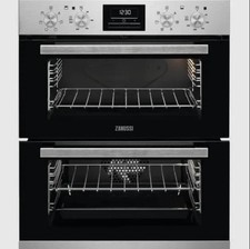 Zanussi ZOF35601XK Built Under Electric Double Oven Stainless Steel/Black NEW