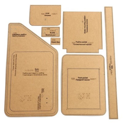 Chest Bag Sewing Pattern Hard Kraft Paper Stencil Template Diy Men's Bags