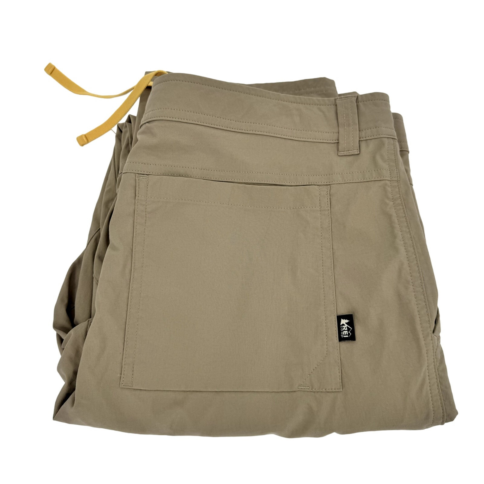 REI Mens 35x32 Hiking Pants Khaki Nylon Lightweight Gorpcore with Pockets