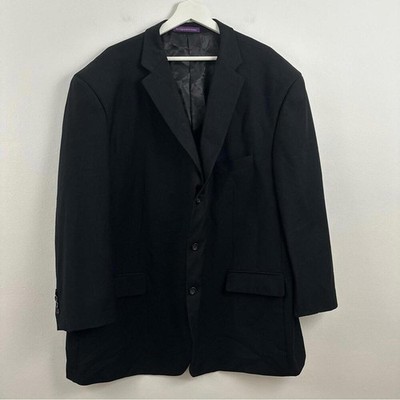 Vinci Men s Black Button Down Long Sleeve Blazer Size 54L