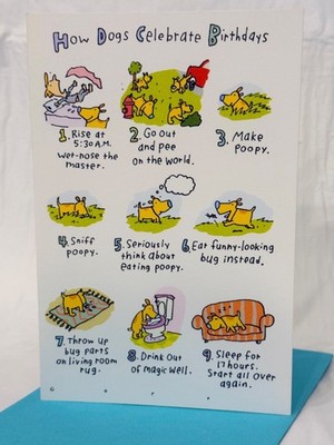 Vintage Carlton ''How Dogs Celebrate Birthdays'' Fun Happy Birthday Greeting Card