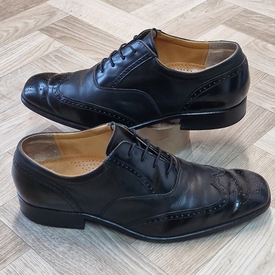 Barker Brogues Lederschuhe Budapester, schwarz, Größe Herren UK7,5 F 