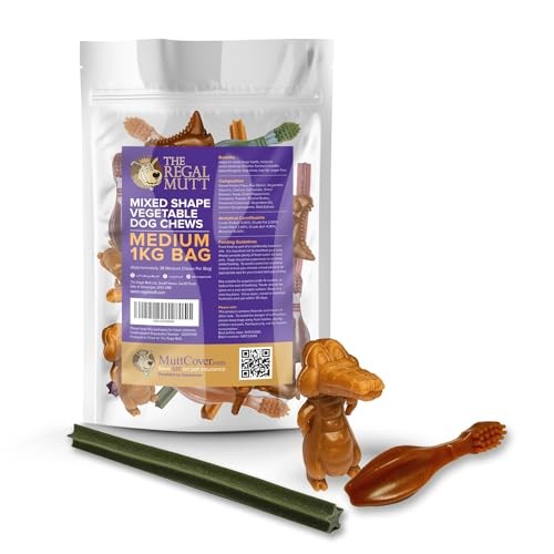 The Regal Mutt - Vegetable Dog Chews - Mixed Shape Variety Pack - Medium - 1kg