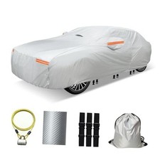 30 Layers Car Cover for Automobiles All Weather Fit Sedans 191"-200" Silver