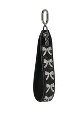 Victoria's Secret VS Bling Rhinestone Wristlet Strap Keychain Black Bow Logo