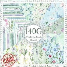 24 Sheets Spring Floral Butterfly Scrapbook Paper 12x12"