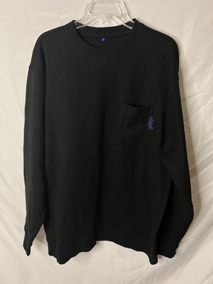 Ader Error SS21 Black Sweatshirt A3 Oversized Pocket Blue Embroidery