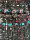 CHANEL 06A VINTAGE TWEED MOHAIR RIBBON BLACK MULTICOLOR CC BUTTONS ...