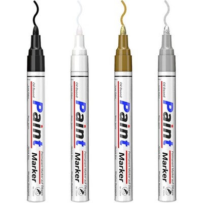 4 Wasserfeste Permanentmarker in Schwarz, Weiß, Gold & Silber für Kreative