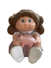 Vintage 1983 Cabbage Patch Doll COIN PIGGY BANK Purple Dress Brown Star Power