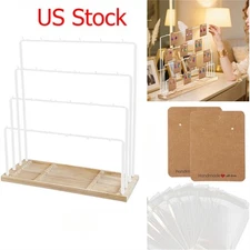 Jewelry Earring Display Stand 100pcs Earring Holder Cards 100pcs Self-Seal Bags
