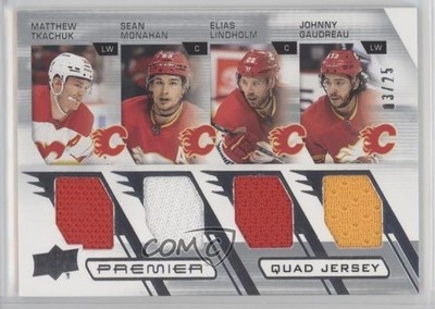 2021 Upper Deck Premier Quad Jersey Relics 3/25 Matthew Tkachuk Sean Monahan 0c3
