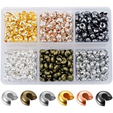 600 Pieces Crimp Bead Covers 4mm Open Half Round 4.0 mm, Multicolor