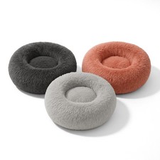 Panier donut pour chien en peluche, rembourrage épais & base antidérapante