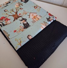 Öko-Tex  Breitcord schwarz  + Märchenstoff  2 x 50 x 140