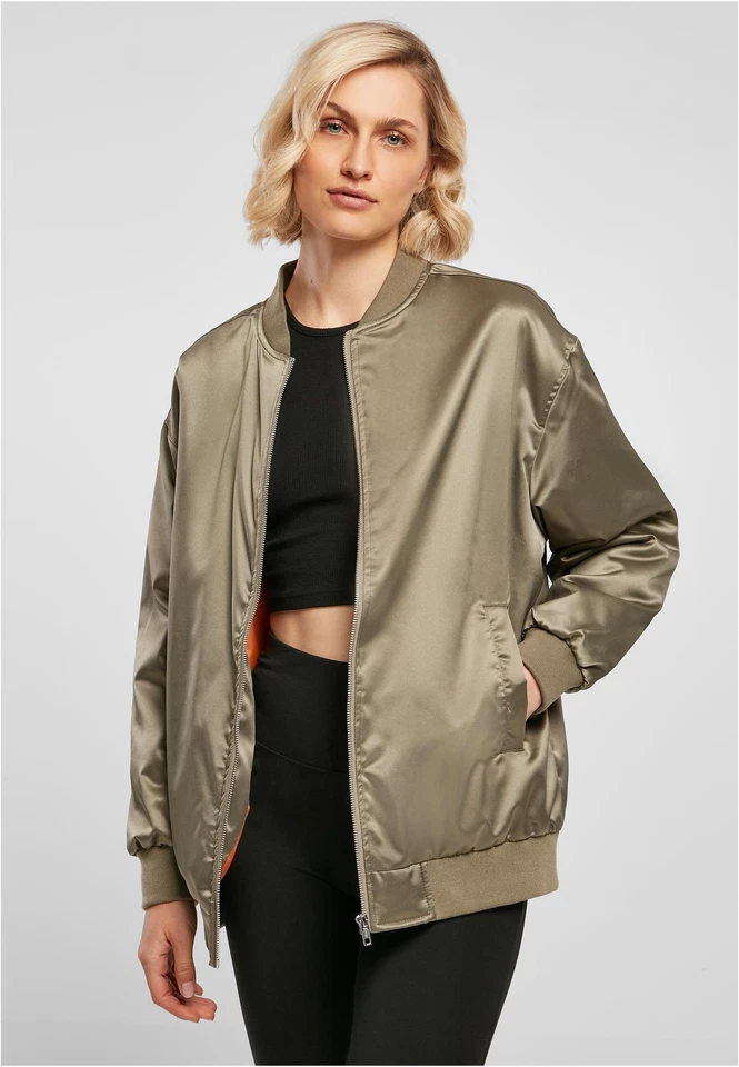 Ladies Oversized Satin Bomber Jacket Frauen Bomberjacke | Urban Classics - Bild 1 von 1