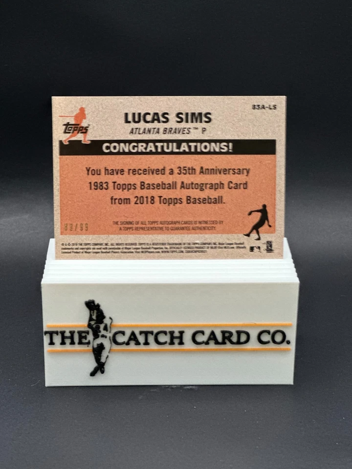 2018 Topps - 1983 Topps Design Autographs Lucas Sims #83A-LS Black /99 (AU, RC) - Image 2 of 2