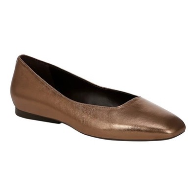 Naturalizer Women s Chelsea Leather Square Toe Ballet Flats Gold Size 9 W