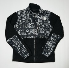 The North Face Teen Denali Jacket TNF Black TNF Marker Logo Print Medium