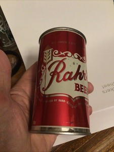 FLAT TOP BEER CAN RAHRS GRADE 1 GREEN BAY WI WISCONSIN WIS ADVERTISING BEAUTY 