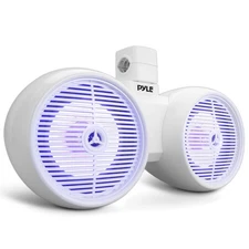 Pyle 8" Marine Wakeboard Waterproof Bluetooth Speaker Dual 2-Way Heavy Duty ABS
