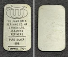 Since 1917 Williams Gold Refining Co. Of Canada- 1 Troy Oz .999 Fine Silver Bar