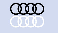 2x Aufkleber Ringe f&uuml;r Audi 20 cm x 7 cm