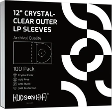 Hudson Hi-Fi Vinyl Record Outer Sleeves Covers - Premium 100, Transparent 