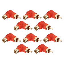 10 Pcs RCA Right Angle Connector Plug Adapters Durable Lightweight High Quality,