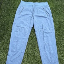 Athleta Nylon Joggers Womens 10 Baby Blue Workout Gym Zipper Pockets