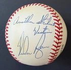 1976 Nolan Ryan + Ron LeFlore Signed Autographed Official NL Baseball JSA 2000K